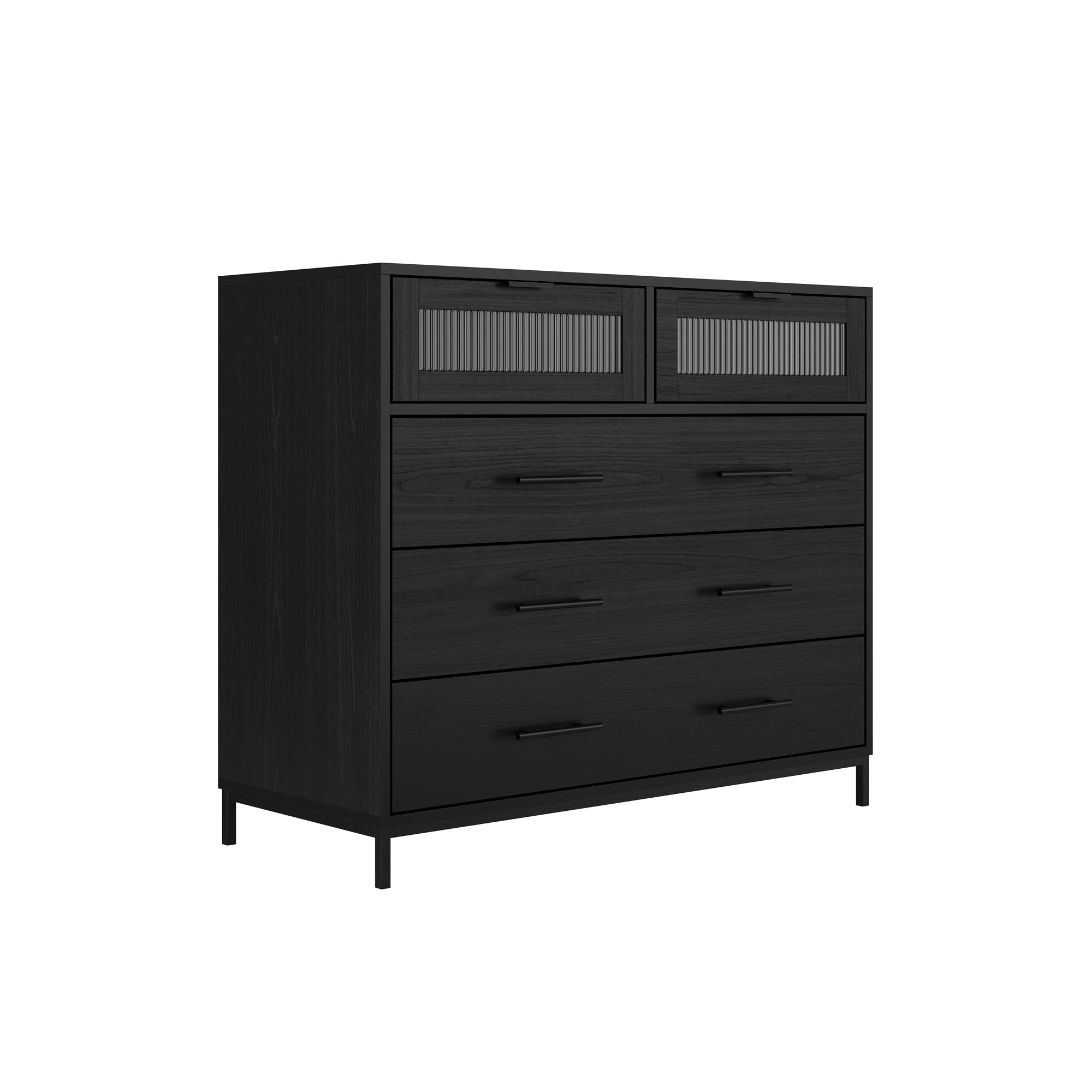 Waldorf Matte Black / Reeded Chest