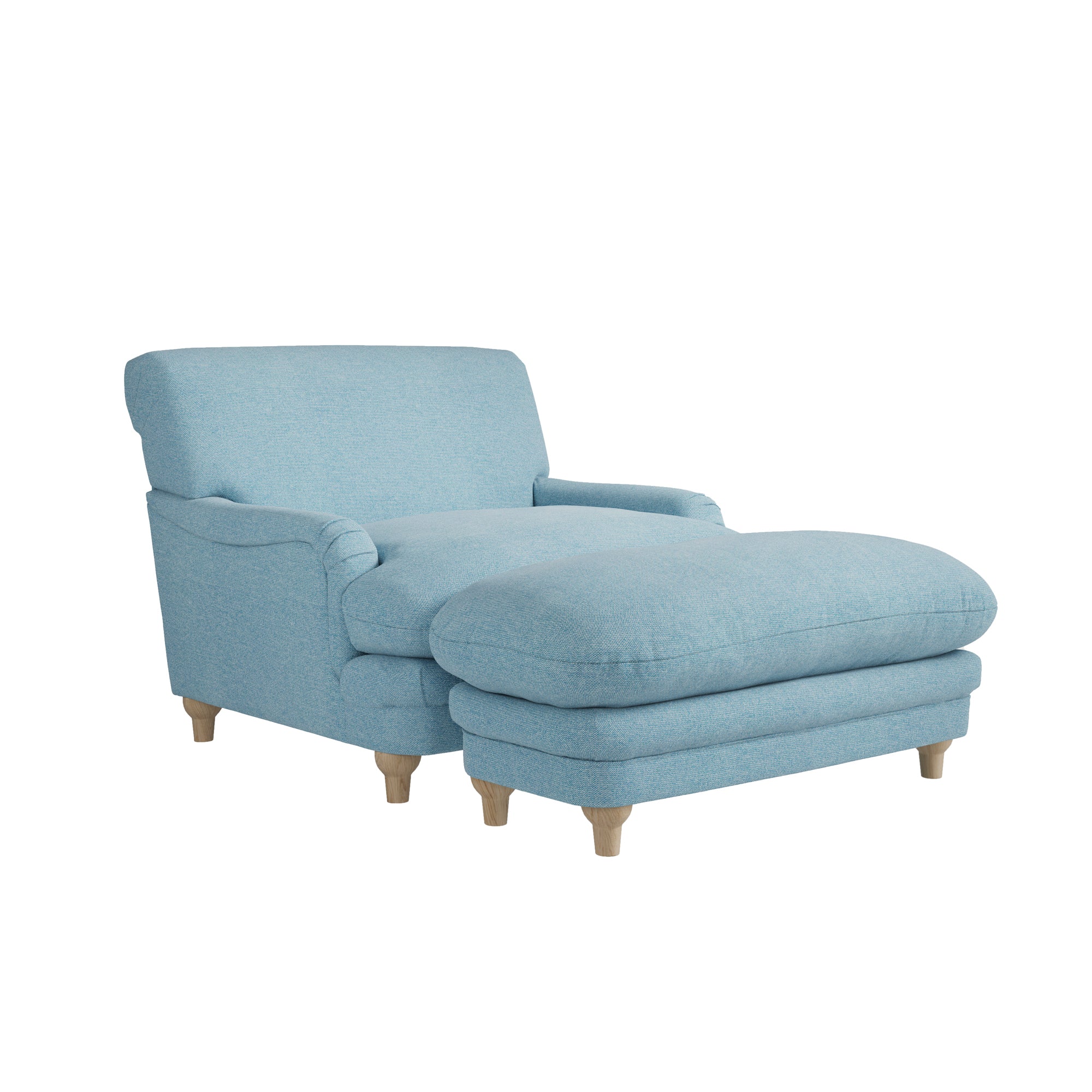 Surrey Footstool Duck Egg Blue Weave
