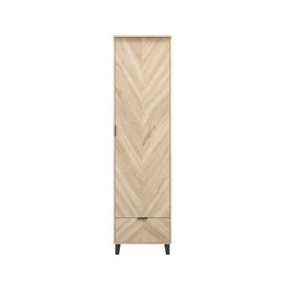 Chevron pattern wardrobe in oak 