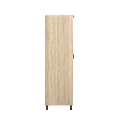 Chevron pattern wardrobe in oak