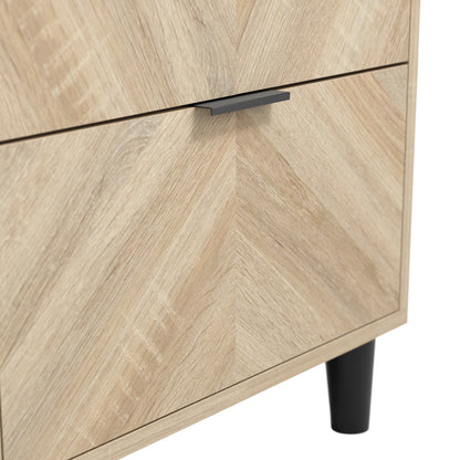 Chevron pattern wardrobe in oak 