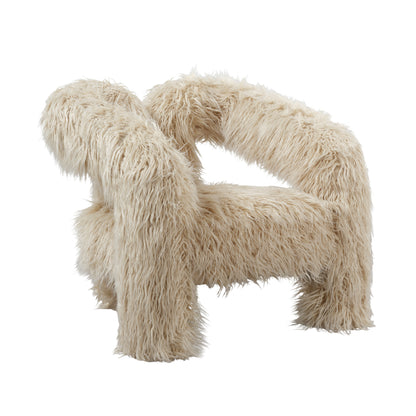 Faux fur modern accent armchair