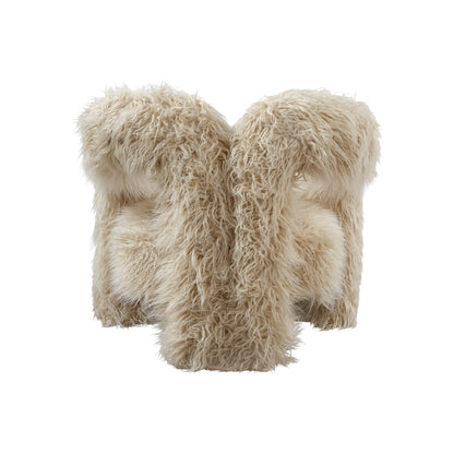Faux fur modern accent armchair