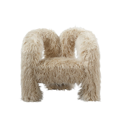 Faux fur modern accent armchair