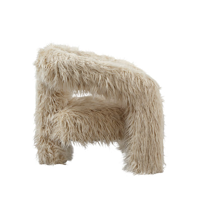 Faux fur modern accent armchair
