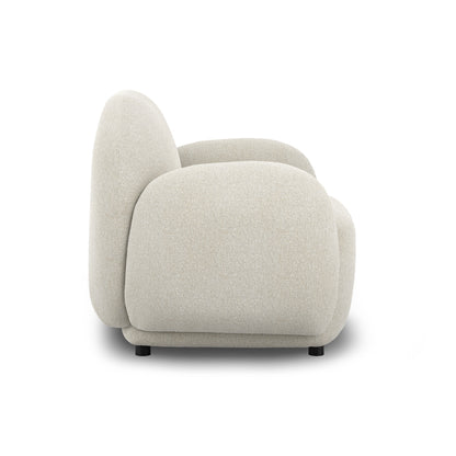 Curved beige modern arm chair