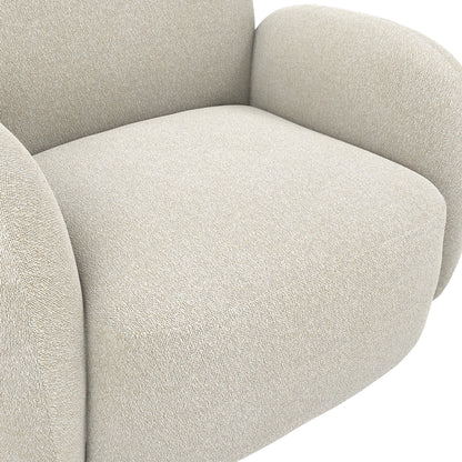Curved beige modern arm chair