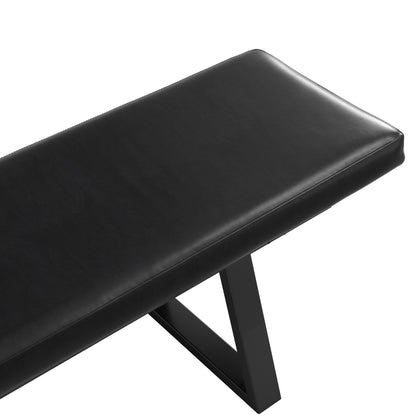 Black long dining bench