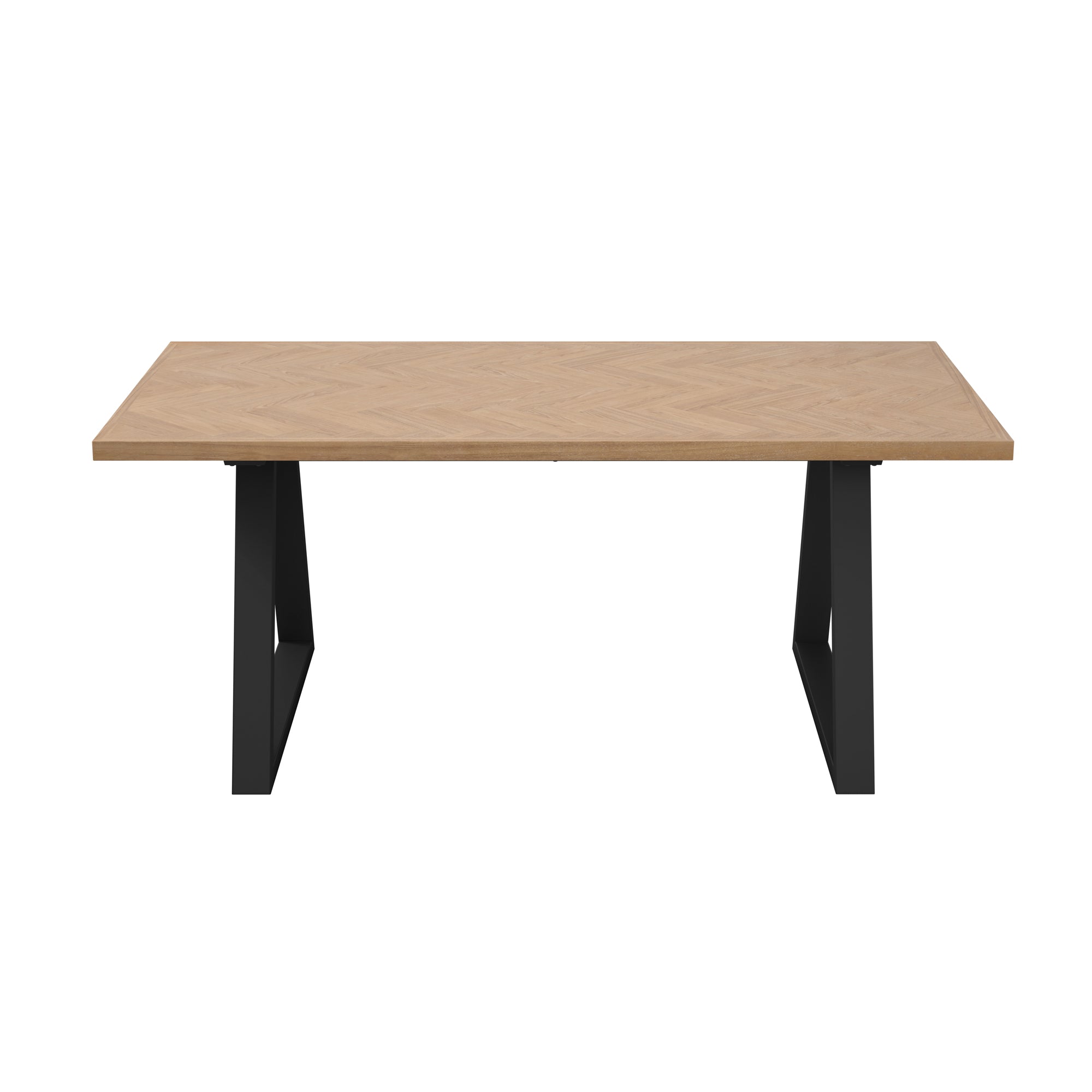 Wooden dining table with black metal legs 