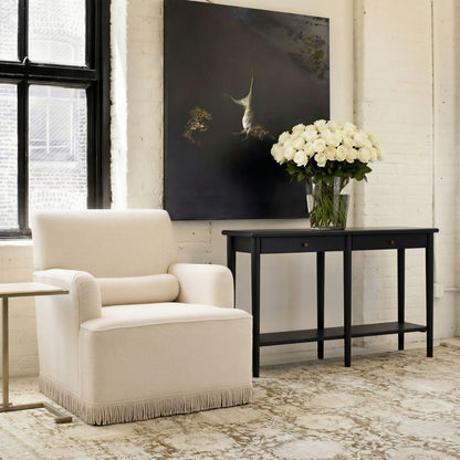 Soft Cream Velvet Armchair in neutral coloured living space