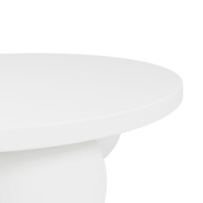 Round White Modern Coffee Table with Ball shaped legs