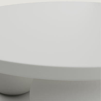 Round White Modern Coffee Table with Ball shaped legs