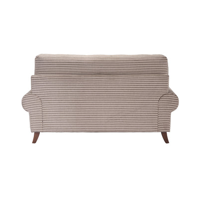 Grey Striped Chenille 2 seater Sofa with Wooden Legs