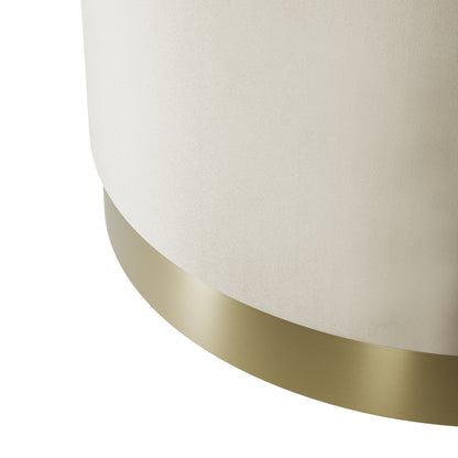 Fitzrovia Pouffe Cream Velvet / Brushed Gold Large