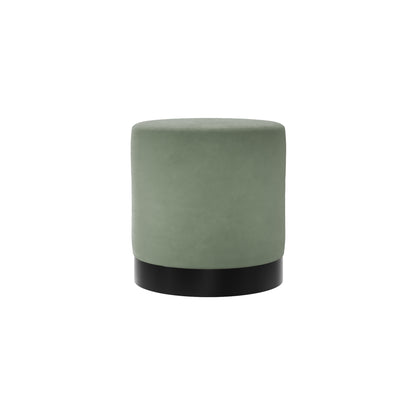 Sage green stool with matte black base