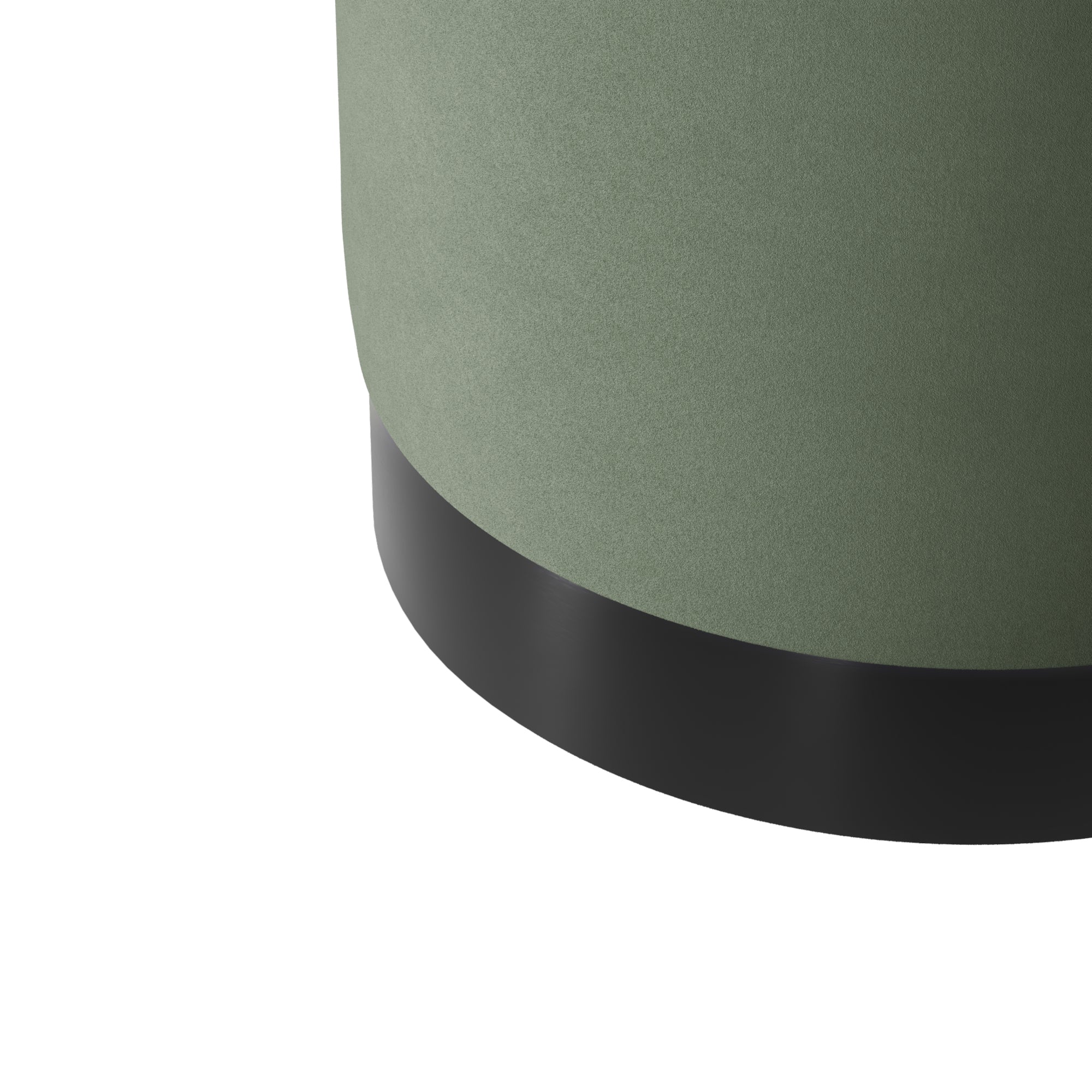Sage green stool with matte black base