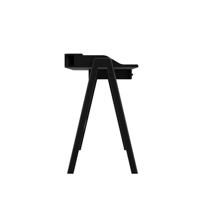 Matte black desk with single drawer