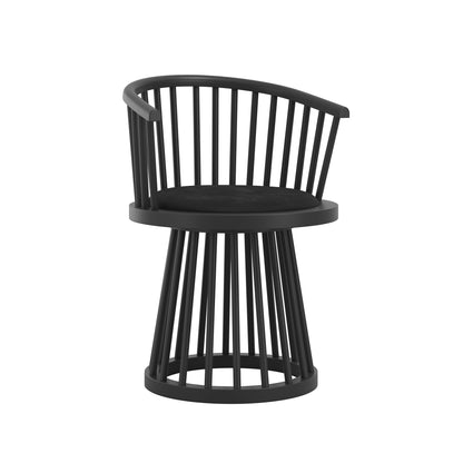 Modern matte black wooden dining chair