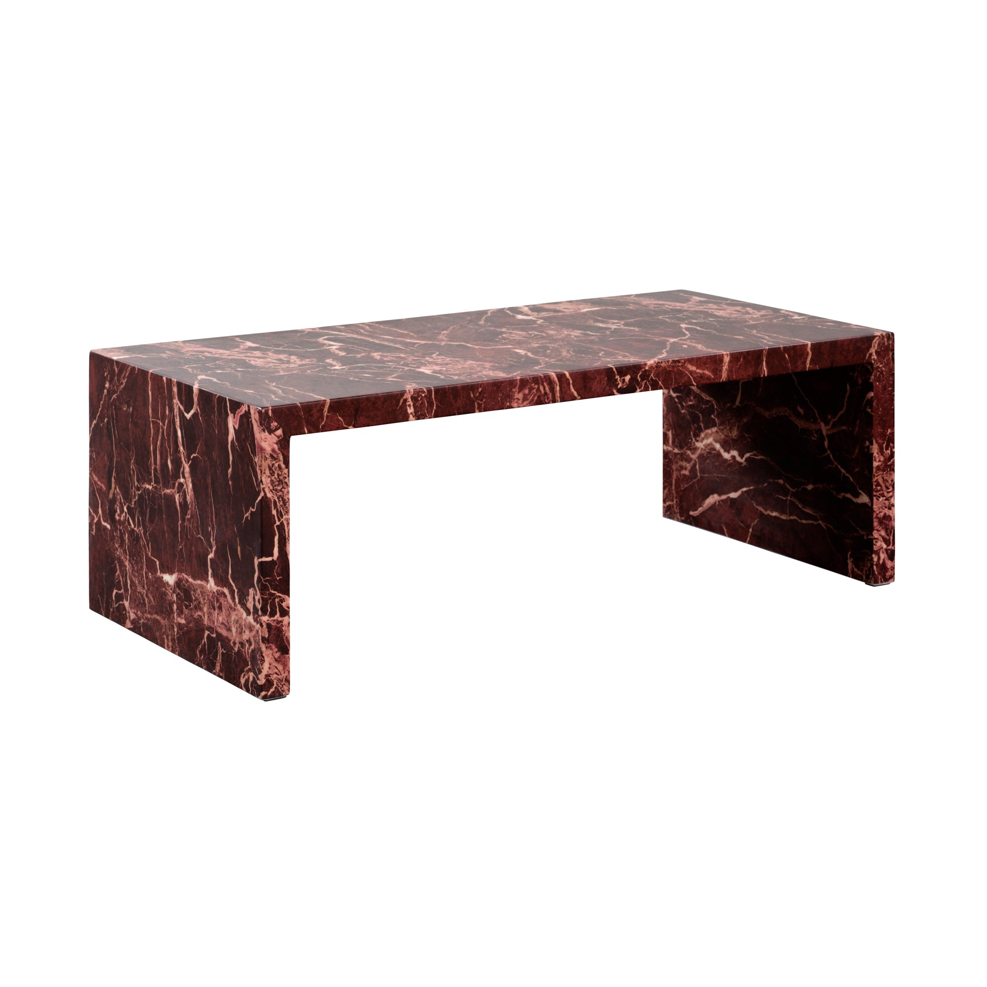 Red Marble Patterned Coffee Table  