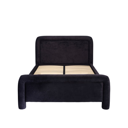 Black Soft Chenille Double Bed