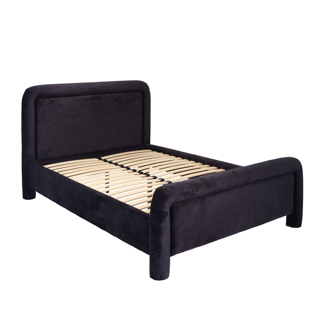 Black Soft Chenille Double Bed