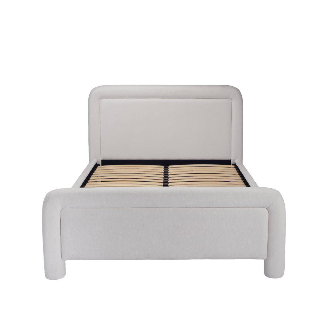 White Soft Chenille King Bed