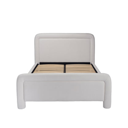 White Soft Chenille King Bed