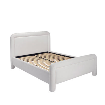 White Soft Chenille King Bed
