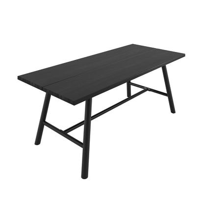 Long black wooden dining table 