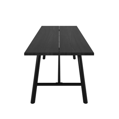 Long black wooden dining table 