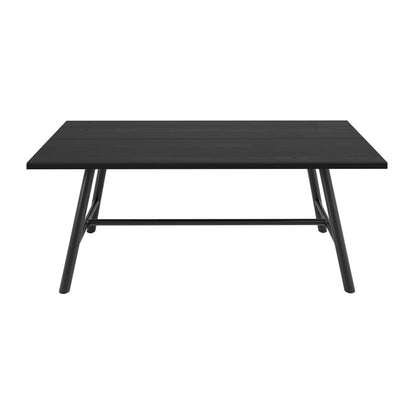 Long black wooden dining table 