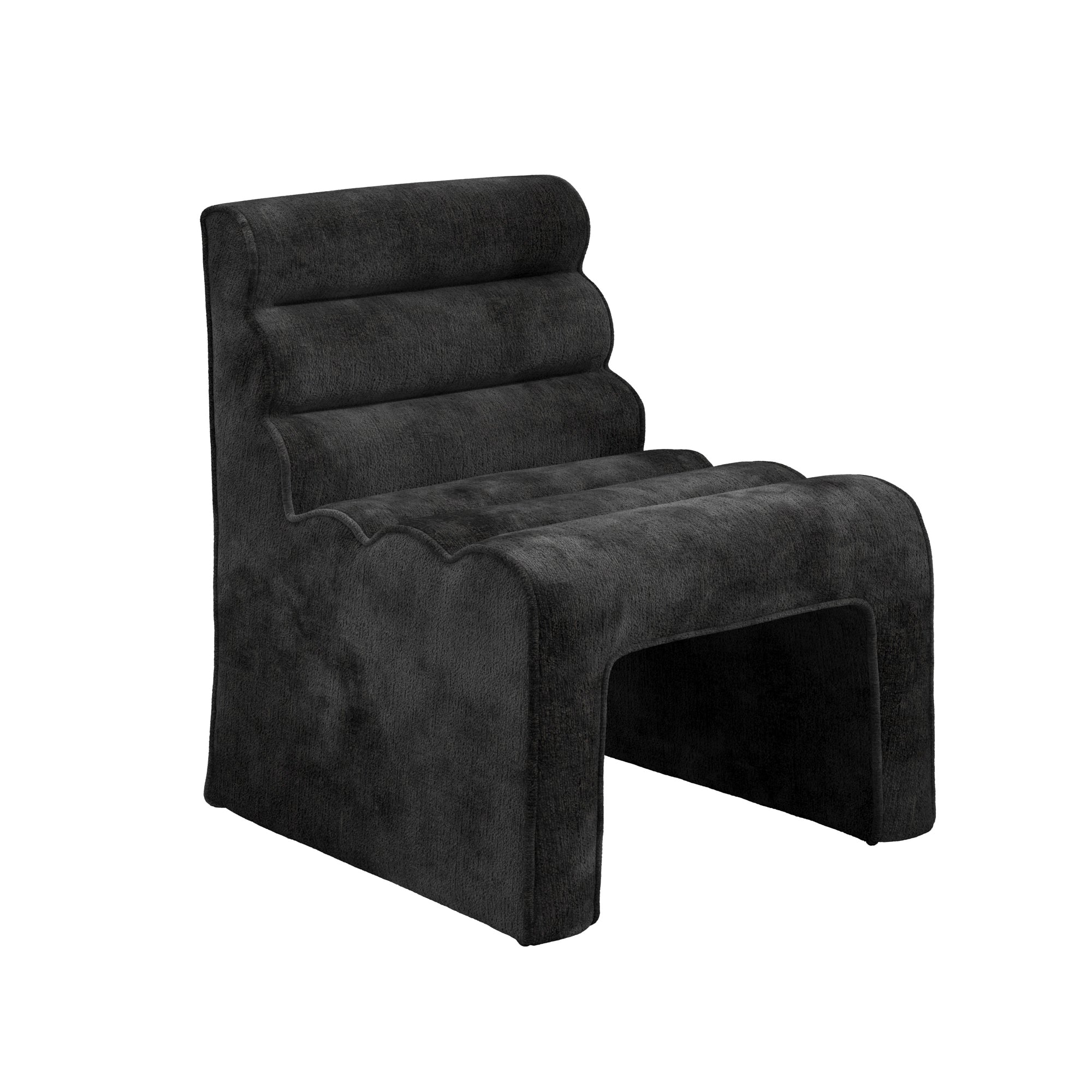 Black velvet accent chair