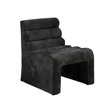 Black velvet accent chair