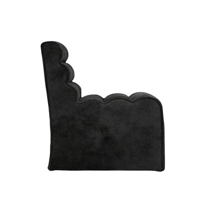 Black velvet accent chair