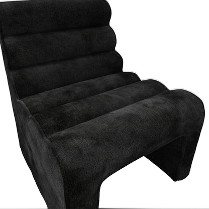 Black velvet accent chair