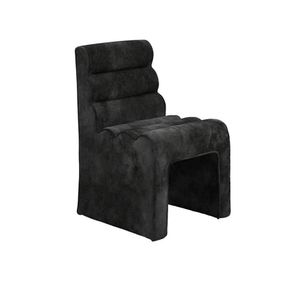 Black velvet dining chair
