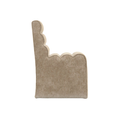 Beige velvet dining chair