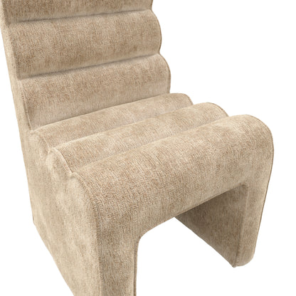 Beige velvet dining chair