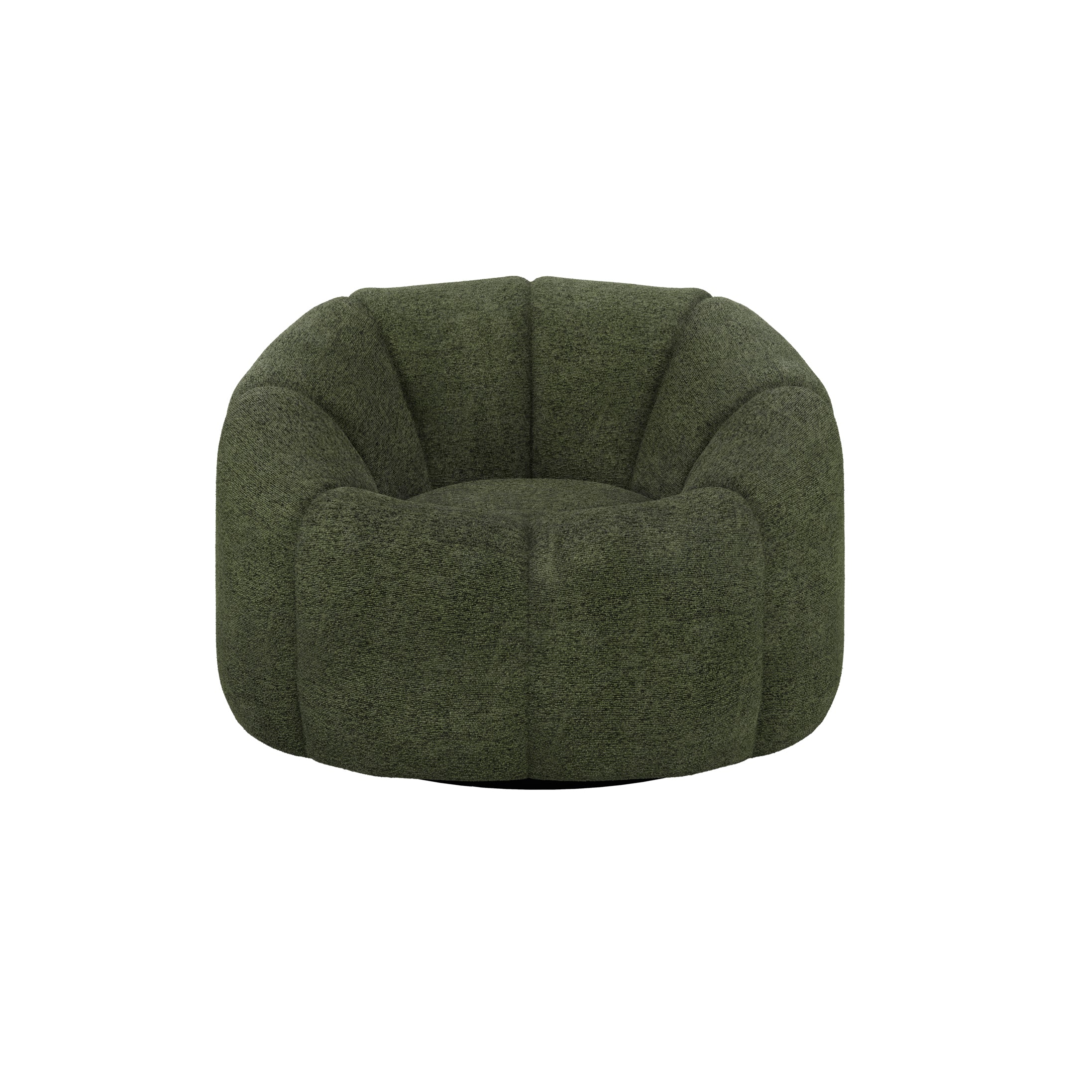 Green round boucle swivel chair
