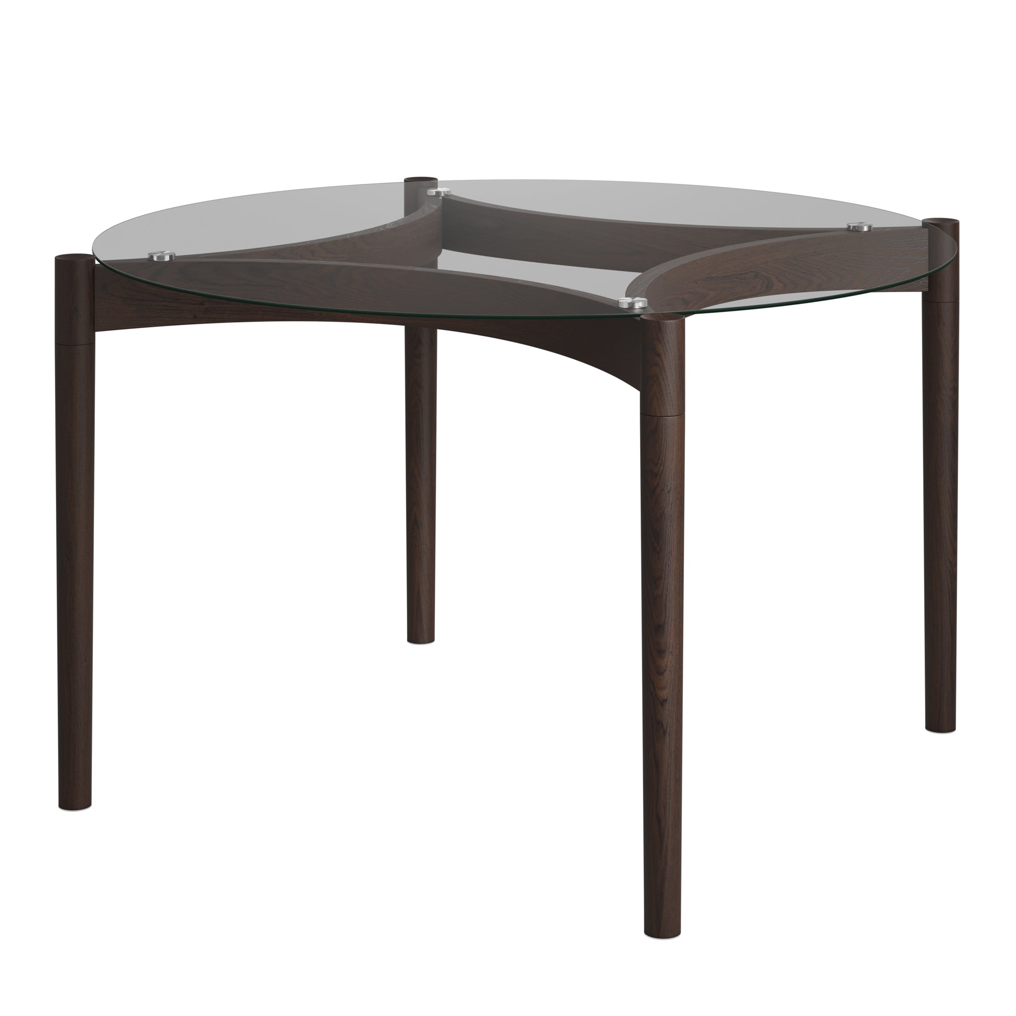 Modern wooden table with Round glass top 