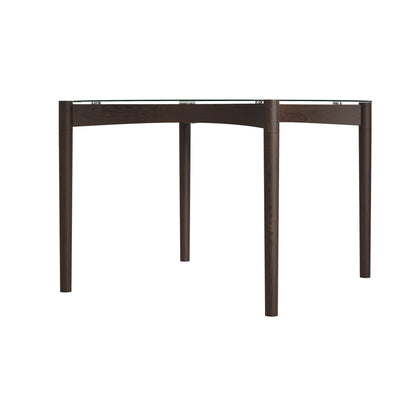 Modern wooden table with Round glass top 