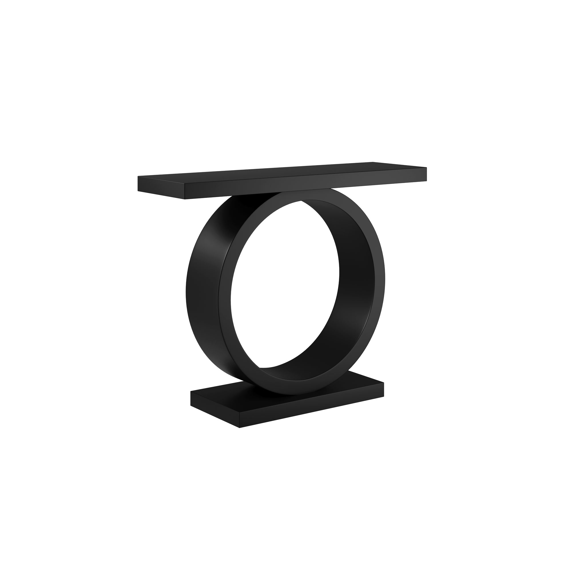 Black modern curved console table