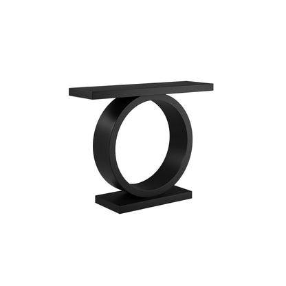 Black modern curved console table