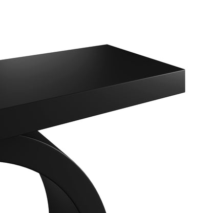 Black modern curved console table