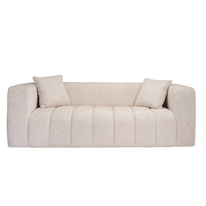 Beige 3 seater Chenille Sofa 