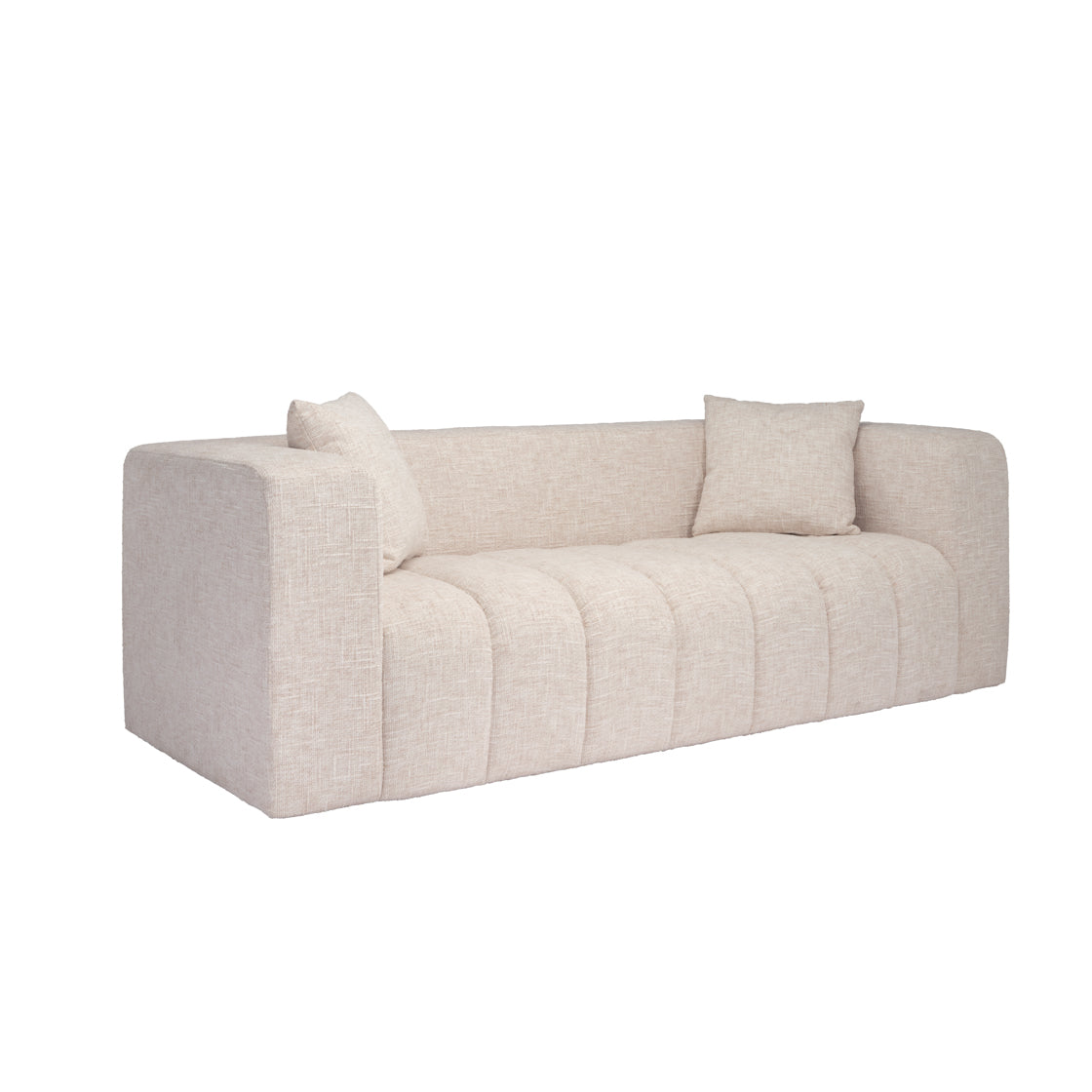Beige 3 seater Chenille Sofa 