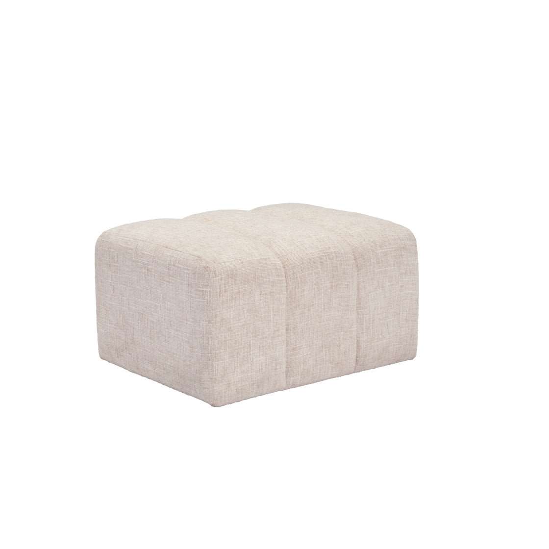 Soft Beige Chenille Pouffe stool