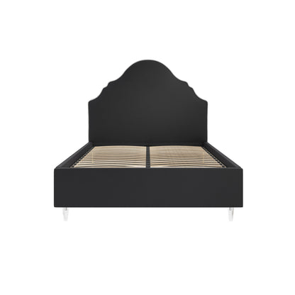 Black Velvet Ornate King Bed