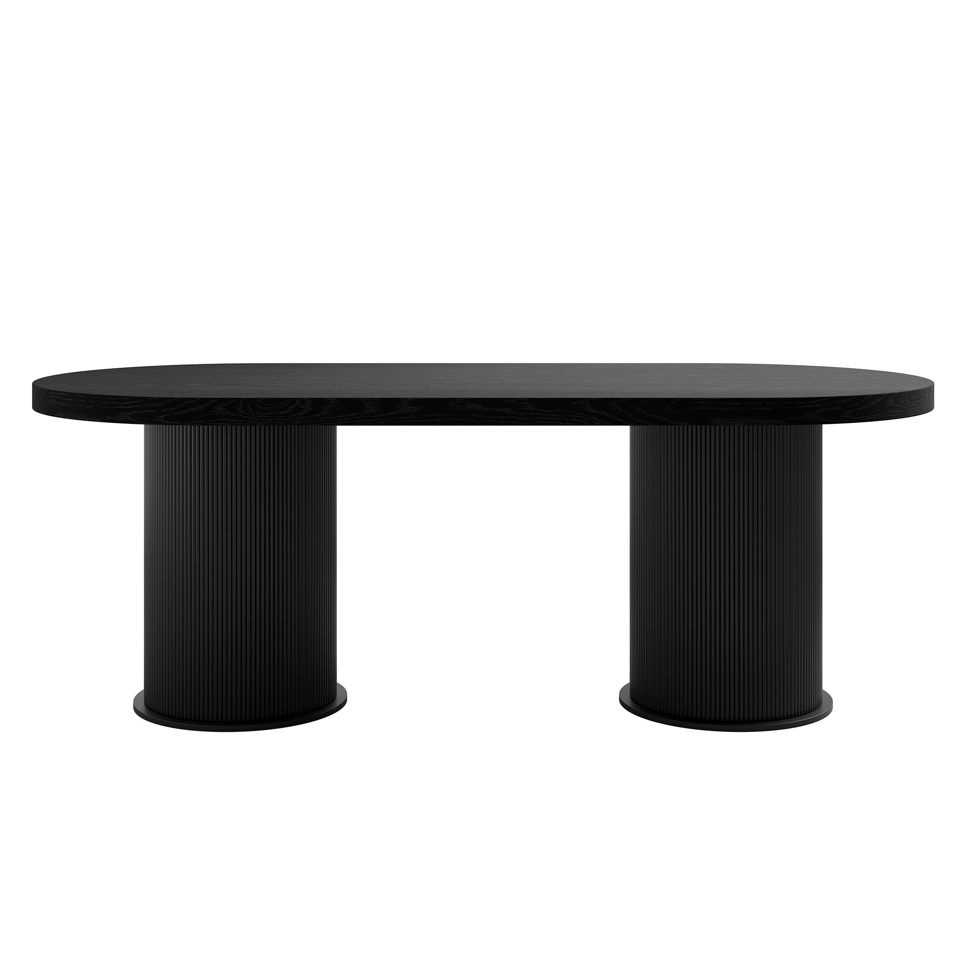 Modern Long round black dining table