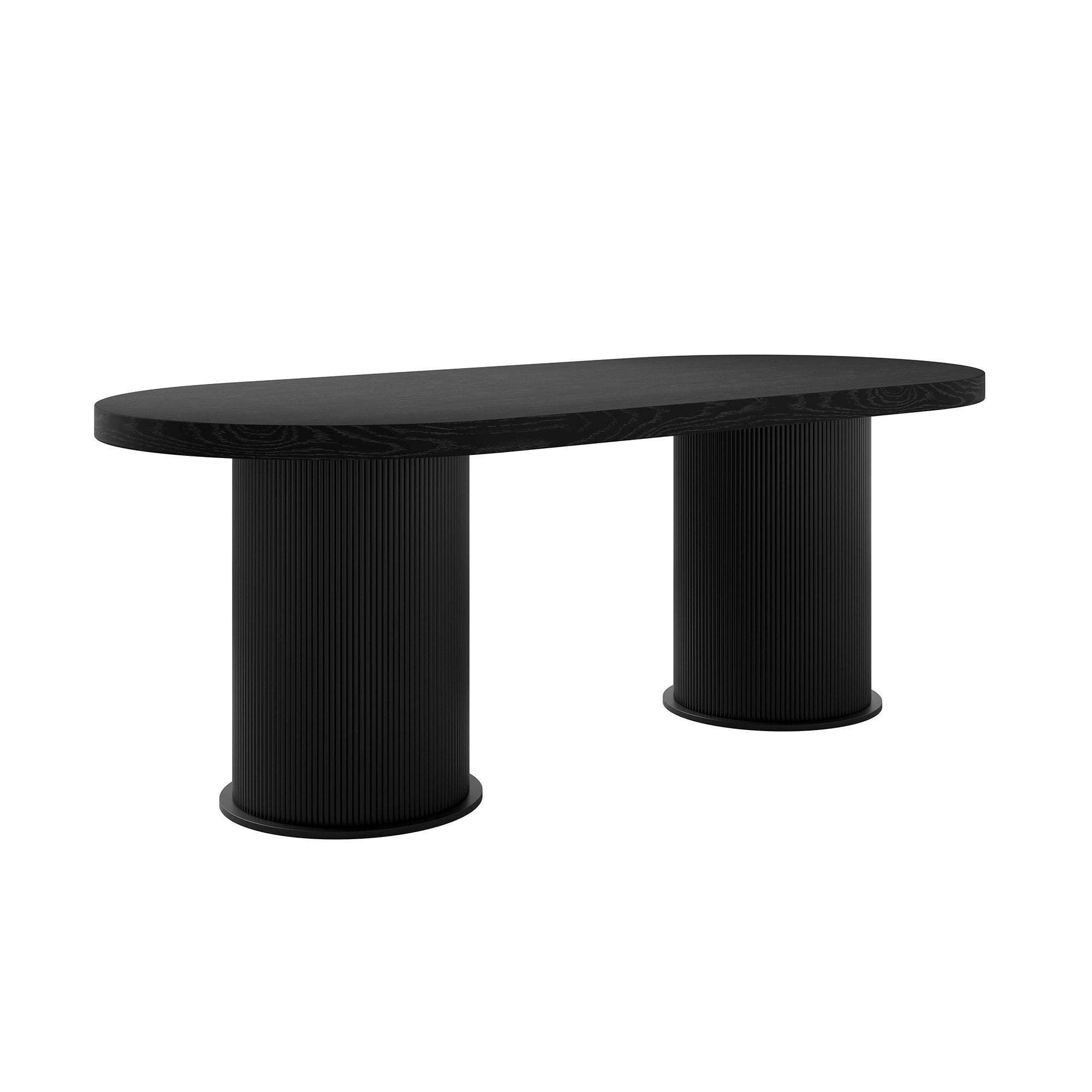 Modern Long round black dining table